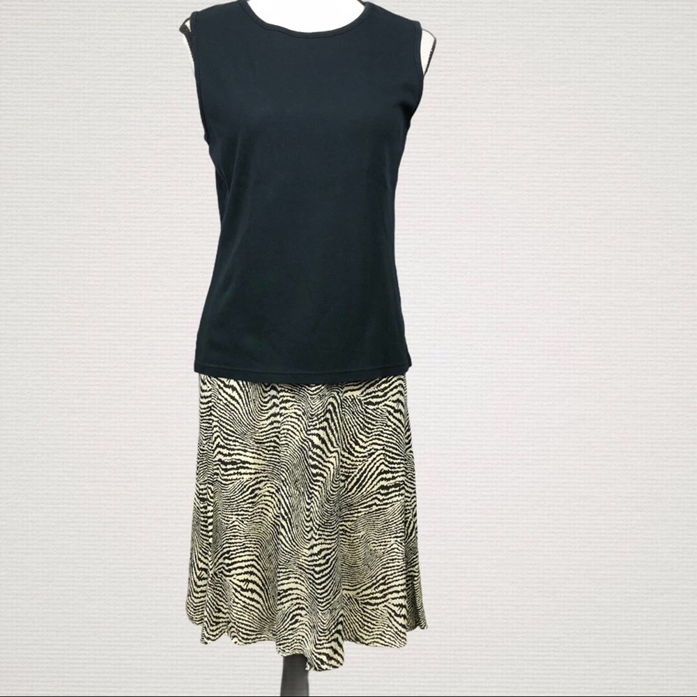 Liz Claiborne Silk Black and Cream Skirt